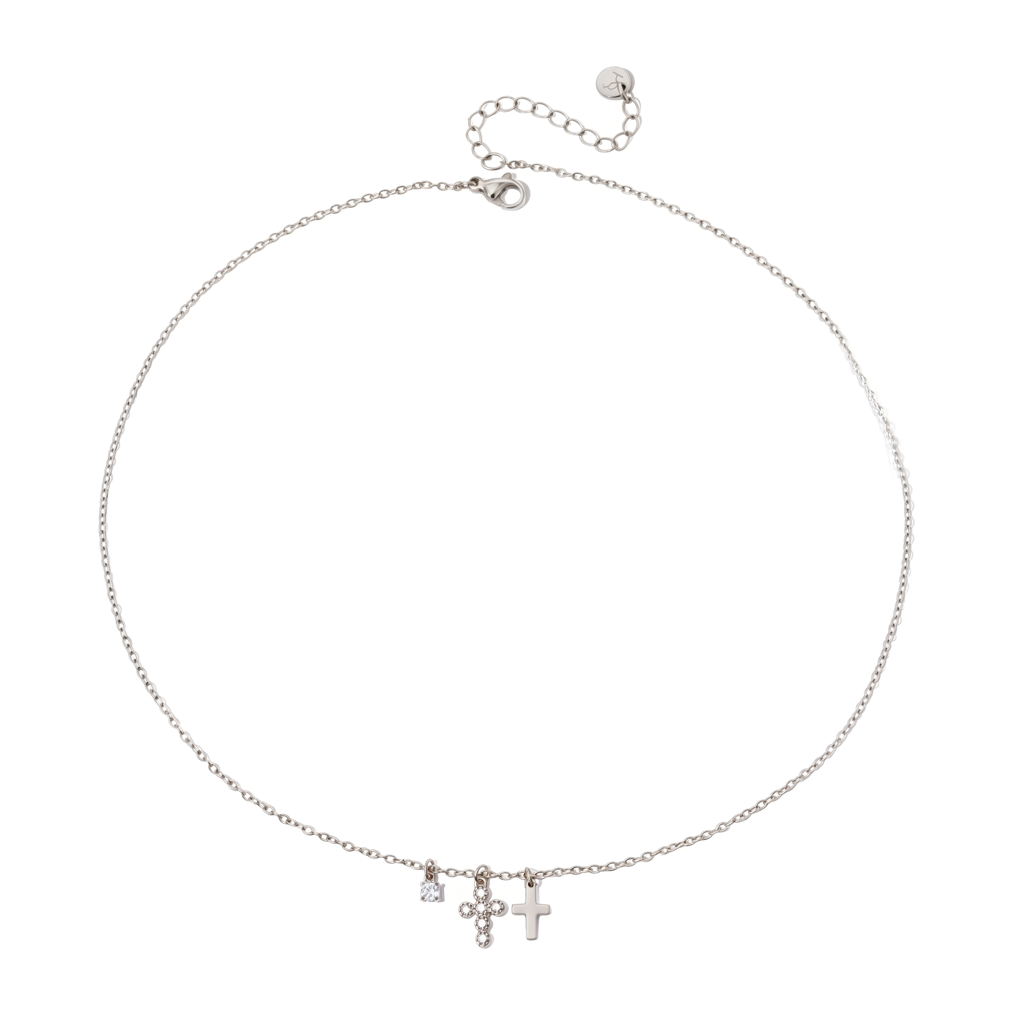 Petite Double Cross Necklace